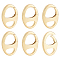6Pcs Brass Spring Gate Rings, Oval, Cadmium Free & Lead Free, Long-Lasting Plated, Real 18K Gold Plated, 16.5x11.5x2.5mm, Hole: 6.5x4mm