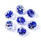 Handmade Foil Glass Beads, Cocklebur, Blue, 9~11x9~11x9~10mm, Hole: 1~1.5mm
