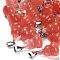 Cherry Quartz Glass Pendants, with 201 Stainless Steel Finding, Gourd, 22~23x13mm, Hole: 4x7mm