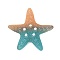 Gradient Color Opaque Resin Decoden Cabochons, Starfish, Dark Orange, 50x50x13.5mm