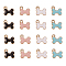 40Pcs 4 Colors Alloy Charms, with Enamel, Cadmium Free & Lead Free, Light Gold, Bone, Mixed Color, 11.5x13x2mm, Hole: 1.6mm, 10pcs/color