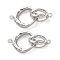 925 Sterling Silver Fold Over Clasps, Rhombus, Real Platinum Plated, 22mm, Rhombus: 14x11.5x2mm, Clasp: 11x5x5.5mm