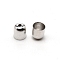 Iron Cord End, Column, Platinum, 6x6.8~7.3mm, Hole: 1.4~1.6mm, Inner Diameter: 5.4~5.6mm, about 100pcs/bag