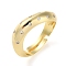 Plating Brass Micro Pave Cubic Zirconia Adjustable Rings, Teardrop, Real 18K Gold Plated, Adjustable