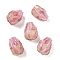 Handmade Lampwork Beads, Tulip, Flamingo, 21.5~22x16~16.5mm, Hole: 1.6mm