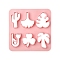 ABS Cookie Cutters, Cactus/Leaf/Flower, Pink, 100x100mm