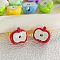 Printed Opaque Acrylic Beads, Apple, Red, 16x18x11mm, Hole: 2mm