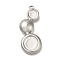 304 Stainless Steel Cabochon Settings for Enamel, Oval, Stainless Steel Color, 36x14.5x3.5mm, Hole: 2mm