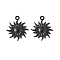 Ion Plating(IP) 304 Stainless Steel Pendants, Sun, Black, 23x19.5x2.5mm, Hole: 2mm