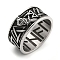 304 Stainless Steel Ring, Rings, Symbol, 11mm, Inner Diameter: 19mm