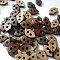 Oval 2-hole Basic Sewing Button in Lips Shape, Coconut Button, Multicolor, about 13mm long, 8mm wide