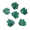Handmade Lampwork Beads, Fish, Sea Green, 22.5~23x20~21.5x7.5~8.5mm, Hole: 1.6mm