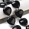 Natural Obsidian Beads Strands, Heart, with Seed Beads, 19~19.5x20x10mm, Hole: 1.5mm, about 17pcs/strand, 15.75 inch(40cm)