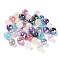 Iridescent Acrylic Beads, with Glitter Powder, Round, Mixed Color, 12x10.5mm, Hole: 1.6mm