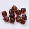 Transparent Acrylic Beads, Faceted, Cube, Coconut Brown, 6x6x4mm, Hole: 1.1mm, about 4200pcs/500g