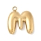 304 Stainless Steel Initial Pendants, Ion Plating(IP), Real 18K Gold Plated, Letter M, 16~18x6~18x3mm, Hole: 1.8mm