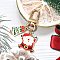 Christmas Alloy Enamel Pendant Decorations, with Alloy Swivel Clasps, for Keychain, Purse, Backpack Ornament, Golden, Santa Claus, 63mm, pendant: 23~28mm