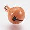 Brass Bell Pendants, Dark Orange, 17.5x14mm, Hole: 2x2.5mm