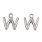 304 Stainless Steel Charms, Polished, Stainless Steel Color, Letter W, 8.5x8.5x2mm, Hole: 1.2mm