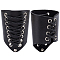 GORGECRAFT 2PCS Leather Bracer Gauntlet Wristband Medieval Vambrace Leather Arm Guards Unisex Leather Cuffs Armband Jewelry Costume Kit for Men(Black)