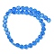 Handmade Millefiori Lampwork Beads Strands, Flat Round, Deep Sky Blue, 9.5~10x3.5~4mm, Hole: 0.6mm, about 36pcs/strand, 13.90''~14.41''(35.3~36.6cm)