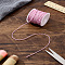 1 Roll Waxed Cotton Thread Cords, Pink, 1mm, about 10.94 Yards(10m)/roll