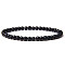 4mm Round Natural Obsidian Beads Bracelet for Men, European and American Retro Simple Versatile Stretch Bracelets, 7-1/2 inch(19cm)