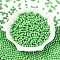 Opaque Baking Painted Glass Beads, Round, Light Green, 4~4.5x3.5~4mm, Hole: 0.9~1mm, about 4500pcs/pound