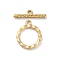 Ion Plating(IP) 304 Stainless Steel Ring Toggle Clasps, Real 18K Gold Plated, 19x16x2mm, Hole: 1.6mm, Bar: 6.5x21x2.5mm, Hole: 1.5mm