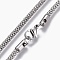 Non-Tarnish 304 Stainless Steel Mesh Chain Necklaces, with Lobster Claw Clasp, Stainless Steel Color, 17.7 inch(45cm), 3.2mm