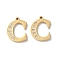 Real 14K Gold Plated 304 Stainless Steel Pendants, with Rhinestone, Letter C, 18.5x14.5x2mm, Hole: 1.2mm