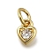 Brass Micro Pave Clear Cubic Zirconia Pendants, Heart Charms, Long-Lasting Plated, Rack Plating, Lead Free & Cadmium Free, with Jump Ring, Real 18K Gold Plated, 7x5x2mm, Hole: 3.5mm