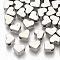 Plating ABS Plastic Beads, Heart, Platinum, 6x7x3.5mm, Hole: 1.6mm
