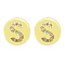 Brass Micro Pave Clear Cubic Zirconia Beads, Flat Round with Letter, Letter.S, 7.5x6.5mm, Hole: 3.5mm, 3pcs/bag