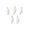Natural Cultured Freshwater Pearl Potato Links Connector Charms, with Brass Double Loops, White, Platinum, 12.5x3.5~4.5mm, Hole: 2mm