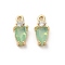 Brass Micro Pave Cubic Zirconia Pendants, with Glass, Teardrop Charms, Light Green, 13.5x6x3.5mm, Hole: 1.4mm