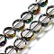 Electroplated Transparent Glass Beads Strands, Flat Round, Faceted, Colorful, 8x4mm, Hole: 1mm, about 54pcs/strand, 15.75''(40cm)