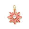 Brass Pave Cubic Zirconia with Enamel Pendants, Flower Charms, Long-Lasting Plated, Lead Free & Cadmium Free, Rack Plating, Real 18K Gold Plated, with Jump Ring, Deep Pink, 17x14.5x3mm, Hole: 3.3mm