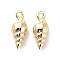 Brass Charms, Cadmium Free & Nickel Free & Lead Free, Spiral shell, Real 18K Gold Plated, 11.5x5x4mm, Hole: 1.4mm