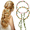 2Pcs 2 Colors Polyester Artificial Rose Garland Headbands Hair Vine, Flower Crown Headbands for Women Girls, Mixed Color, Inner Diameter: 185~190mm, 1pc/color