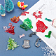 OLYCRAFT 61pcs Christmas Theme Pendant Silicone Molds Christmas Ornament Molds Resin Casting Molds Including Antler Xmas Tree Bell Stock Molds Sequin Fillers and Resin Tools for Christmas Decorations DIY-OC0001-80-3