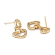 Heart Sparkling Cubic Zirconia Dangle Stud Earrings for Girl Women EJEW-H126-17G-2