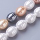 Electroplate Shell Pearl Beads Strands BSHE-O019-07-1