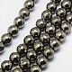 Natural Pyrite Beads Strands G-L031-12mm-03-1