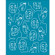 Olycraft 4x5 pouce abstrait femmes visage ligne pochoirs en argile abstrait visage sérigraphie pour pâte polymère sérigraphie pochoirs maille transfert pochoirs maille pochoir pour la fabrication de bijoux en argile polymère DIY-WH0341-058-1