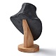 Velvet Bust Necklace Display Stands with Wooden Base ODIS-Q041-02A-02-4