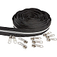 BENECREAT 10 Yards #5 Nylon Closed-end Zippers Black Nylon Coil Zippers with Silver Metallic Teeth DIY-BC0011-65-1