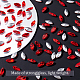 FINGERINSPIRE 100 Pcs Pointback Horse Eye Shaped Gem Stones 0.6x0.3 inch Glass Rhinestones Gems Red Jewels Embelishments with Silver Plated Back Crystals Stones for Crafts Jewelry Making RGLA-FG0001-13-4