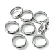 201 Stainless Steel Grooved Finger Ring Settings STAS-TAC0001-10F-P-3