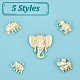 CHGCRAFT 50Pcs 5 Style Golden Elephant Lucky Charms Pendants Rack Plating Rhinestone Elephant Charms Fit for 0.9-1.5mm Rhinestone Jewelry Making FIND-CA0004-83-5